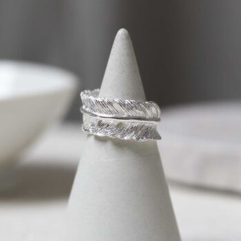 Sterling Silver Feather Ring, 3 of 9
