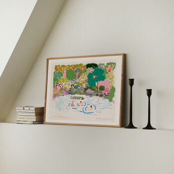 Wild Swimming Art Print Open Water Swimming Scene Poster, 9 of 9