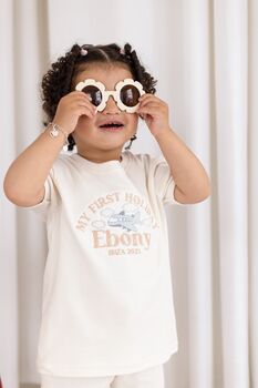 My First Holiday Embroidered Personalised Holiday T Shirt And Shorts Travel Set, 3 of 8