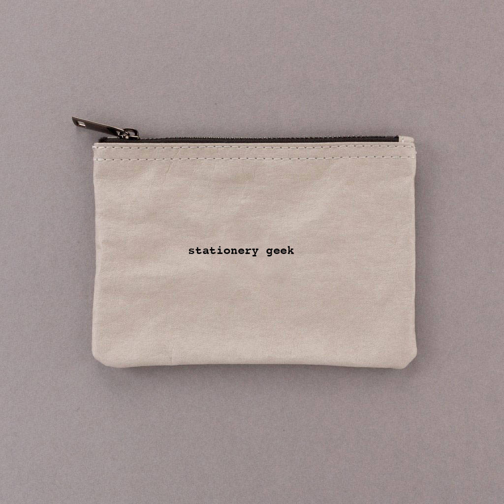 'Stationery Geek' Grey Zipper Pouch Bag By Scissor Monkeys ...