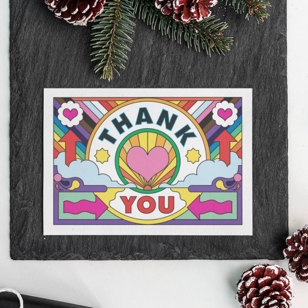 Thank You Rainbow Greeting Card, 1 of 2