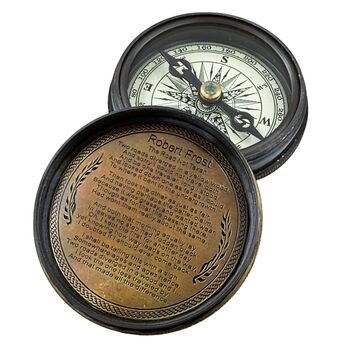 Personalised Gunmetal Poem Compass For Graduation Gift, 5 of 12