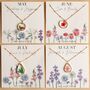 Personalised Pressed Birth Flower And Heart Charm Necklace, thumbnail 5 of 8