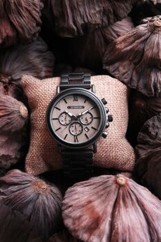 Austin Personalised Wooden Watch With Steel For Men, 7 of 10