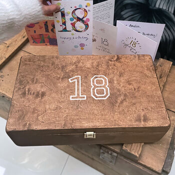 18th Birthday Personalised Wooden Memory Box, 2 of 7