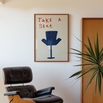 Take A Seat Retro Living Room Wall Art Print, 7 of 10