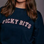 Picky Bits Varsity Slogan Christmas Sweatshirt, thumbnail 2 of 7