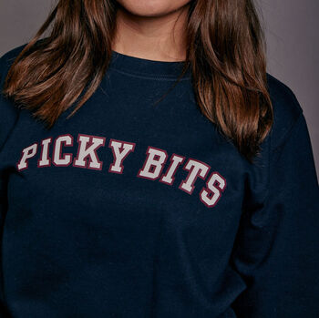 Picky Bits Varsity Slogan Christmas Sweatshirt, 2 of 7