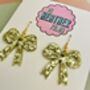 Large Bow Glitter Earrings, thumbnail 6 of 10