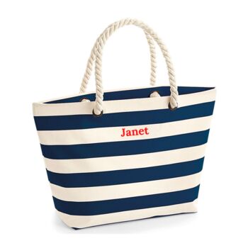 Personalised Cotton Canvas Tote Beach Bag, 2 of 11