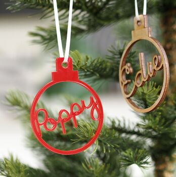 Personalised Name Christmas Bauble, 3 of 10