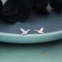 Sterling Silver Flying Duck Stud Earrings, thumbnail 5 of 10