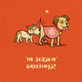 Funny Dog Christmas Card ‘In Season!’, thumbnail 2 of 3