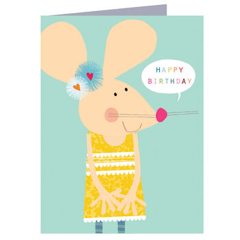 Mini Mouse In A Yellow Dress Birthday Card, 2 of 5