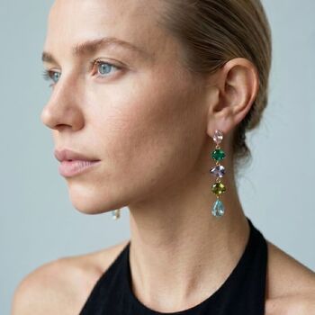 Hanabi Mixed Stone Drop Earrings, 2 of 4