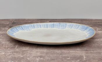 Blue Patterned Oval Serving Plate, 41cm, 2 of 4