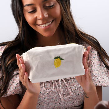 Personalised Embroidered Fruit Cosmetic Or Pencil Case, 3 of 6