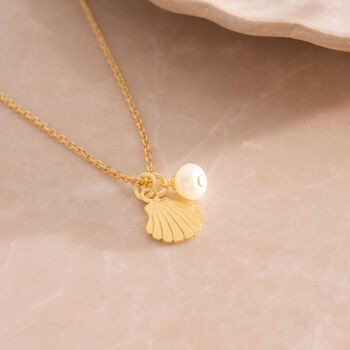 Sterling Silver Seashell And Pearl Personalised Necklace, 3 of 7