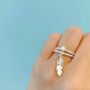 Sterling Silver Feather Charm Ring, thumbnail 1 of 4