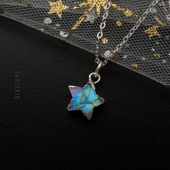 Rainbow Moonstone Star Pendant, 5 of 11