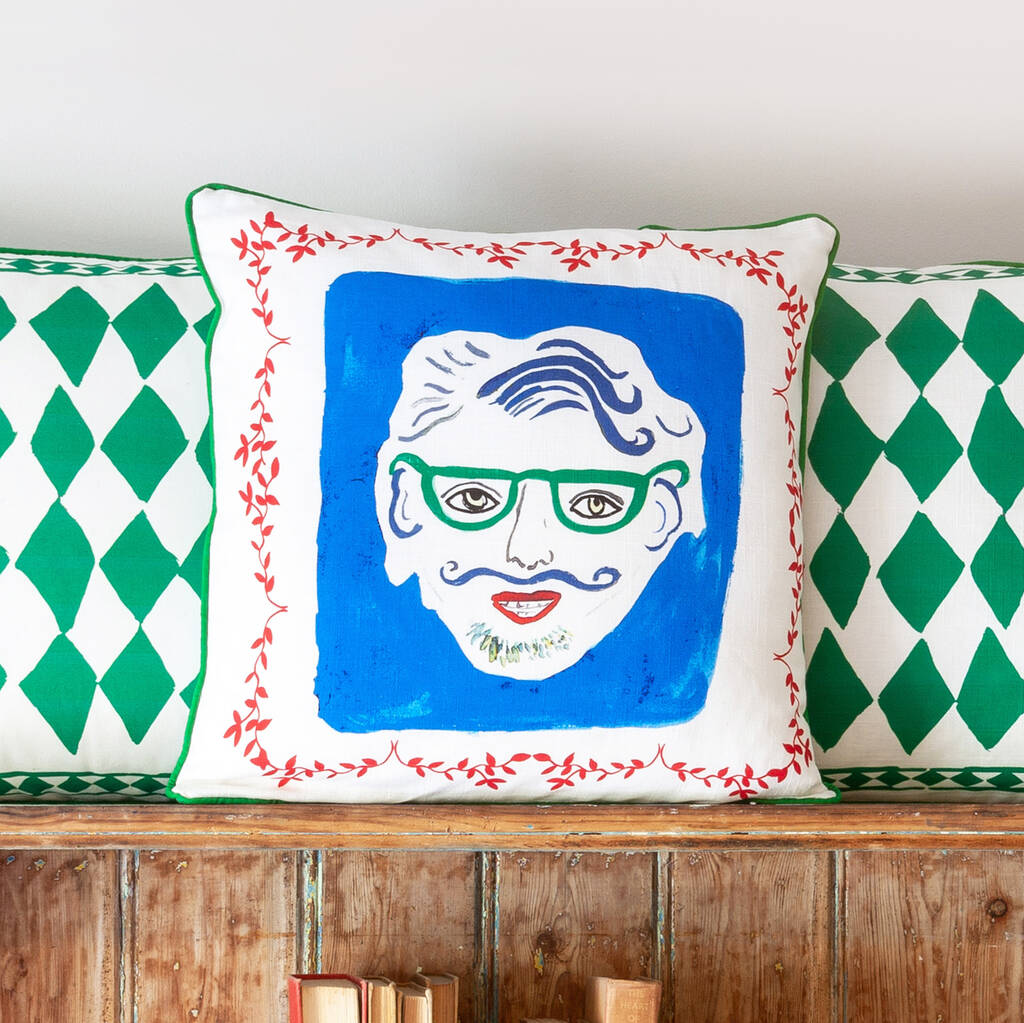 Piped Linen Cushion Cover 'The Man's Head', 1 of 5