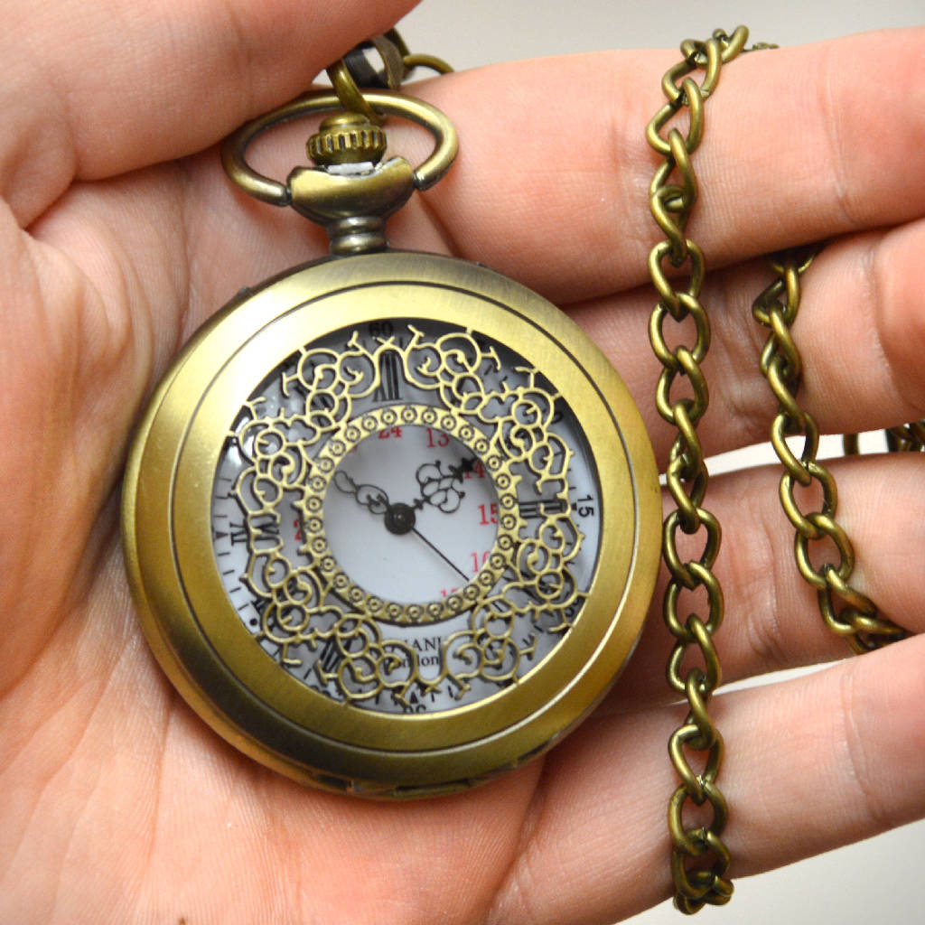 Engraved Quartz Pocket Watch Intricate Design By GiftsOnline4U ...