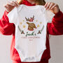 Personalised Baby’s First Christmas Gift Reindeer Bodysuit, thumbnail 2 of 6
