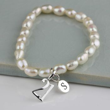 Personalised Freshwater Pearl Birthday Charm Bracelet, 6 of 7