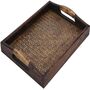 Rattan Rectangular Serving Tray With Handler Wicker, thumbnail 3 of 8