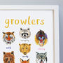 'Growlers' Animal Art Print, thumbnail 2 of 3