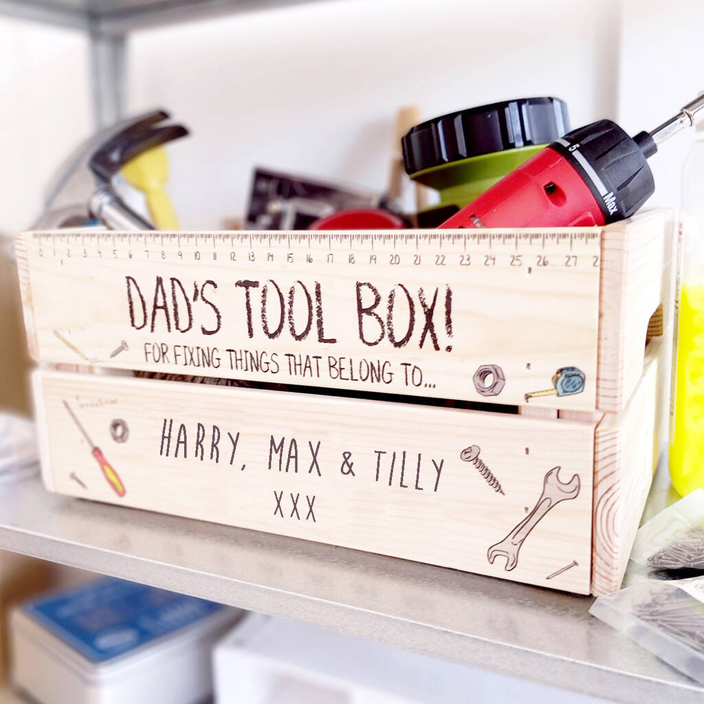 Personalised 'Tool Box' Wooden Crate