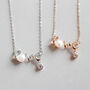 Sterling Silver Pearl Love Pendant Necklace, thumbnail 1 of 3