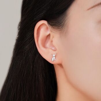 Sterling Silver Fennec Fox Stud Earrings, 6 of 12