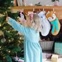 Polar Bear Handmade Felt Dress Up Christmas Stocking, thumbnail 10 of 12