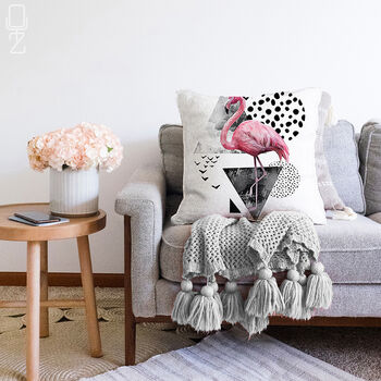 Pink Flamingo Cushion Cover With Abstract Background, 2 of 4