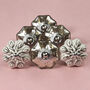 Set Of Six Flower Mercury Glass Ceramic Door Knobs, thumbnail 3 of 4