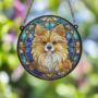 Pomeranian Stained Glass Effect Suncatcher, thumbnail 2 of 5