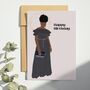 Afrocentic Black Elegant Woman Birthday Card, thumbnail 1 of 2