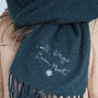 Cold Days Embroidered Slogan Winter Scarf, thumbnail 2 of 3