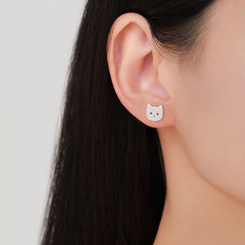 Cute Kitty Cat Stud Earrings, 7 of 11