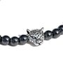 Hematite Bead Bracelet With Silver Leopard, thumbnail 4 of 6