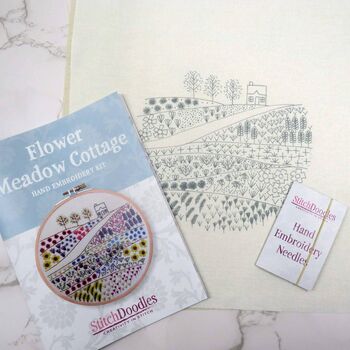 Flower Meadow Cottage Hand Embroidery Kit, 4 of 6