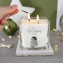 Baby Penguin First Christmas Scented Square Candle, thumbnail 2 of 6