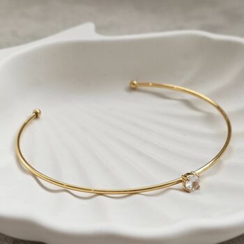 Dainty Solitaire Bangle, 4 of 7
