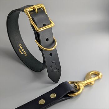 Classic Leather Dog Collar And Lead Set, 5 of 11