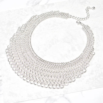 Silver Chain Statement Necklace, 3 of 4