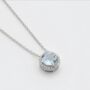 Round Blue Topaz 925 Sterling Silver Necklace, thumbnail 2 of 3