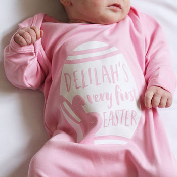 Personalised Baby's First Easter Bunny Egg Babygrow, 2 of 4