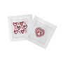 Heart Embroidered Cocktail Napkins | Set Of Two Designs, thumbnail 3 of 4