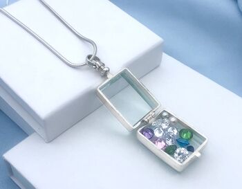 Personalised Rectangle Fillable Locket For Crystals, 8 of 11